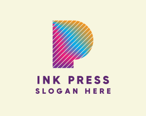 Printing Press Letter P logo