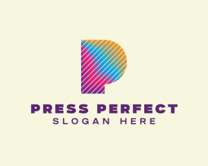 Printing Press Letter P logo design