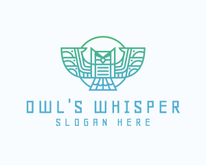 Tribal Owl Outline  logo