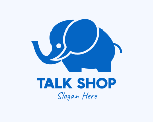 Blue Elephant Chat logo design