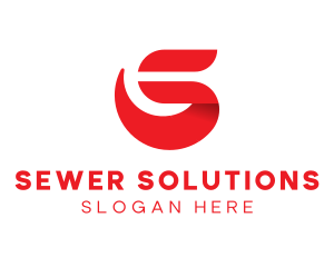 Red Letter S  logo design