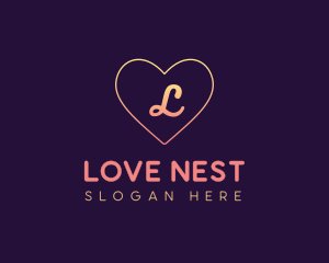 Minimalist Gradient Heart logo design