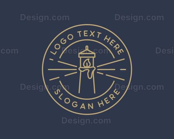 Lighthouse Candle Flame Logo