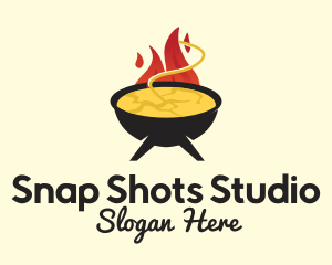 Hot Flaming Soup Cauldron Logo