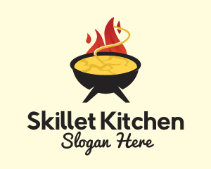 Hot Flaming Soup Cauldron logo design