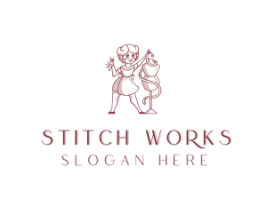 Woman Tailor Seamstress logo