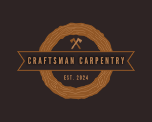 Carpentry Wood Axe logo design