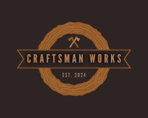 Carpentry Wood Axe logo design