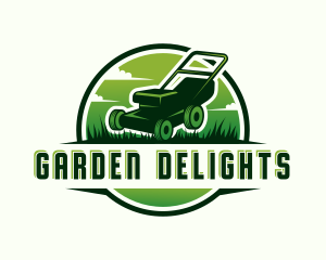 Mowing Grass Gardening logo design