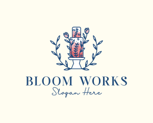 Floral Bloom Cake logo design