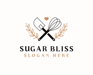 Baking Whisk Spatula logo design