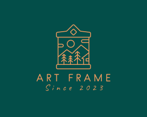 Campsite Scenery Frame  logo design