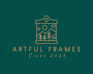 Campsite Scenery Frame  logo design