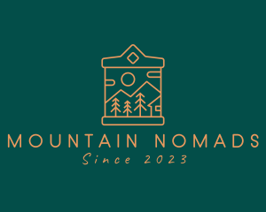 Campsite Scenery Frame  logo design