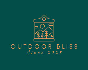 Campsite Scenery Frame  logo design