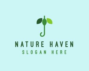 Natural Leaf Umbrella  logo design