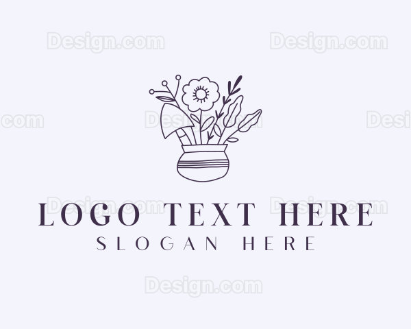 Floral Pot Gardening Logo