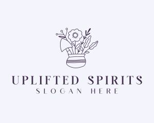 Floral Pot Gardening Logo