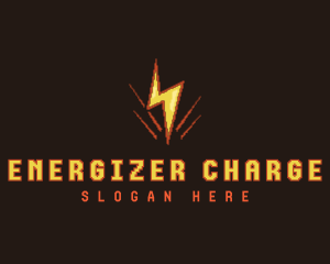 Lightning Bolt Pixel logo design