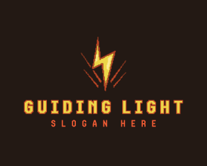 Lightning Bolt Pixel logo design