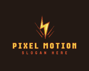 Lightning Bolt Pixel logo design