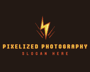 Lightning Bolt Pixel logo design