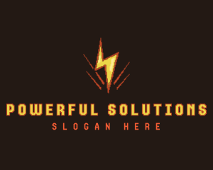 Lightning Bolt Pixel logo design