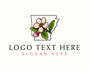 Arkansas Apple Blossom Flower logo