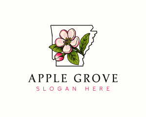 Arkansas Apple Blossom Flower logo design