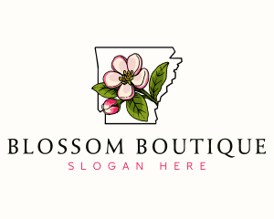 Arkansas Apple Blossom Flower logo design