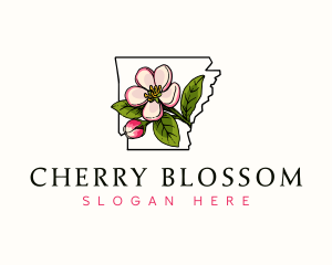 Arkansas Apple Blossom Flower logo design