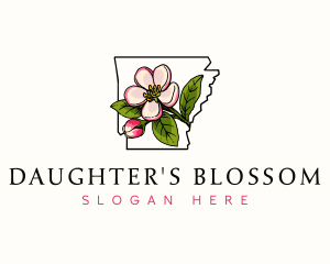 Arkansas Apple Blossom Flower logo design