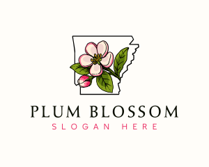 Arkansas Apple Blossom Flower logo design