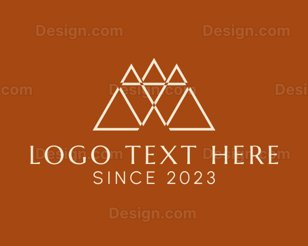 Geometric Triangular Outline Letter W Logo