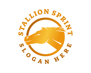 Gold Wild Stallion logo design