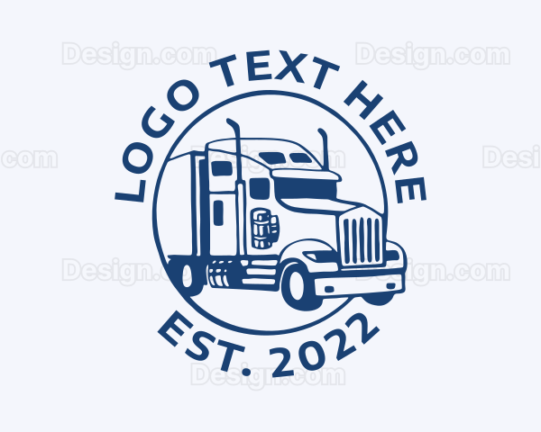 Blue Vehicle Trucking Logo