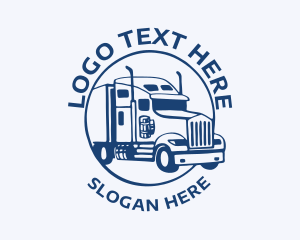 Blue Vehicle Trucking Logo