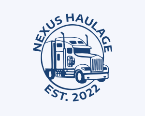 Blue Vehicle Trucking logo design