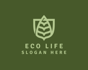 Nature Leaf Shield logo design