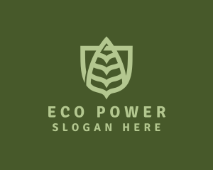 Nature Leaf Shield logo design