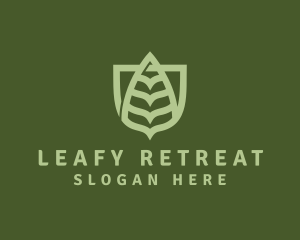 Nature Leaf Shield logo design