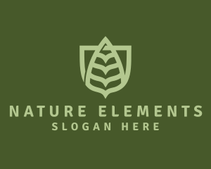 Nature Leaf Shield logo design