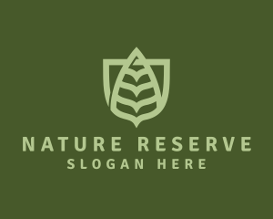 Nature Leaf Shield logo design