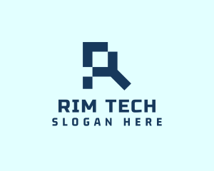 Digital Tech Letter R logo design