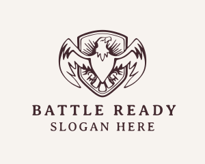 Hipster Eagle Shield Aviary  logo design