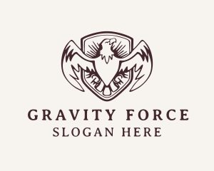 Hipster Eagle Shield Aviary  logo design