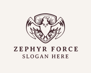 Hipster Eagle Shield Aviary  logo design