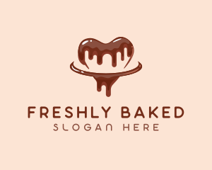 Chocolate Drizzle Heart logo design