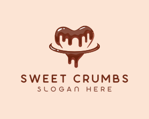 Chocolate Drizzle Heart logo design