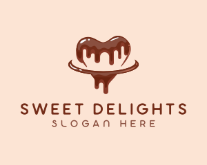 Chocolate Drizzle Heart logo